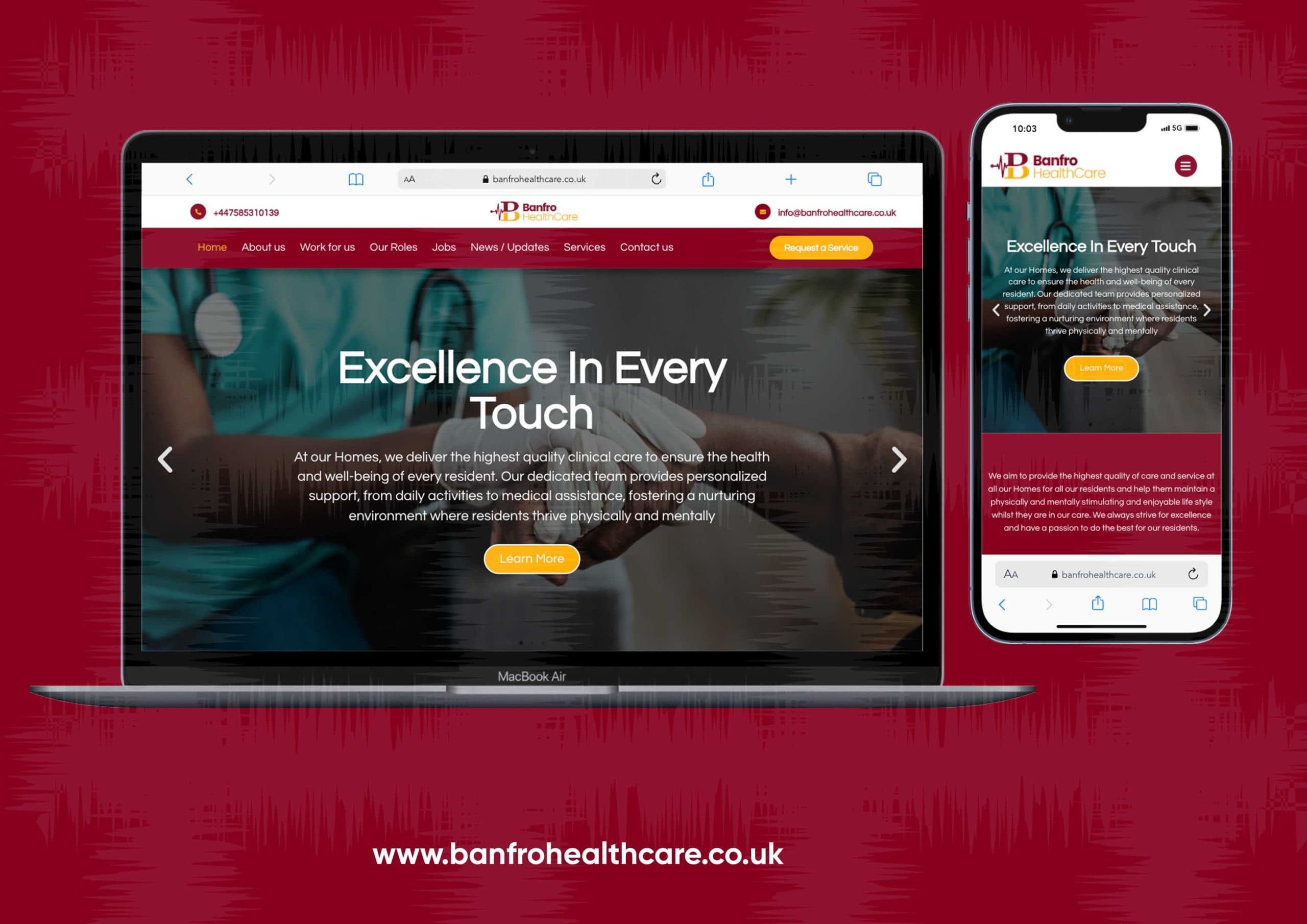 Banfro Healt Care website project by Tecunit Ghana
