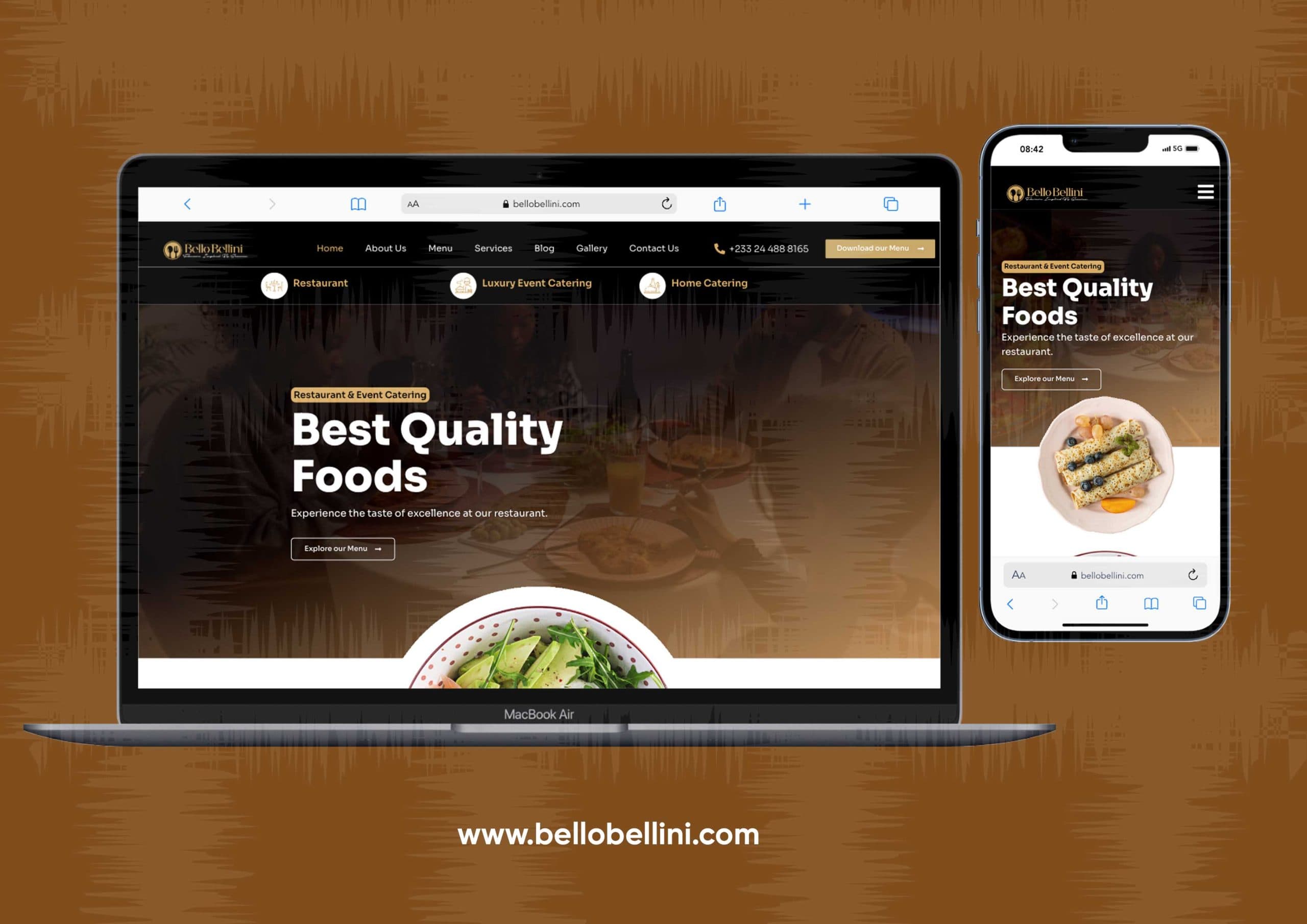 Bello Bellini website project by Tecunit Ghana