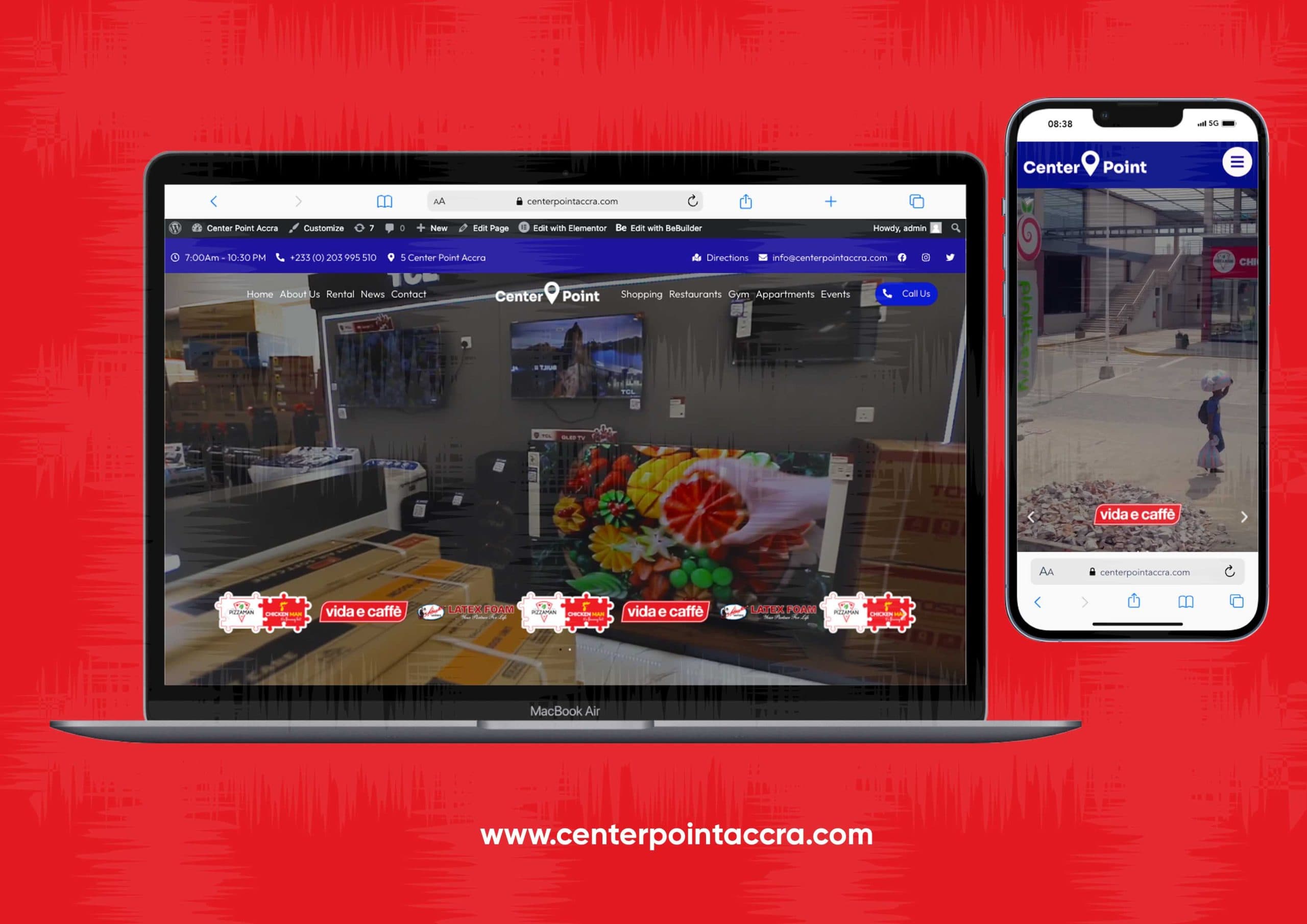Center Point Mall website project by Tecunit Ghana