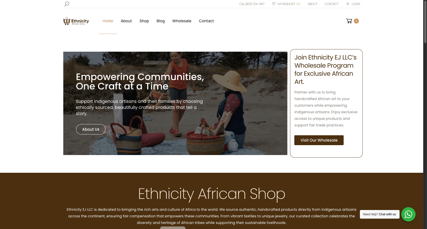 Ethnicity African Shop website project by Tecunit Ghana