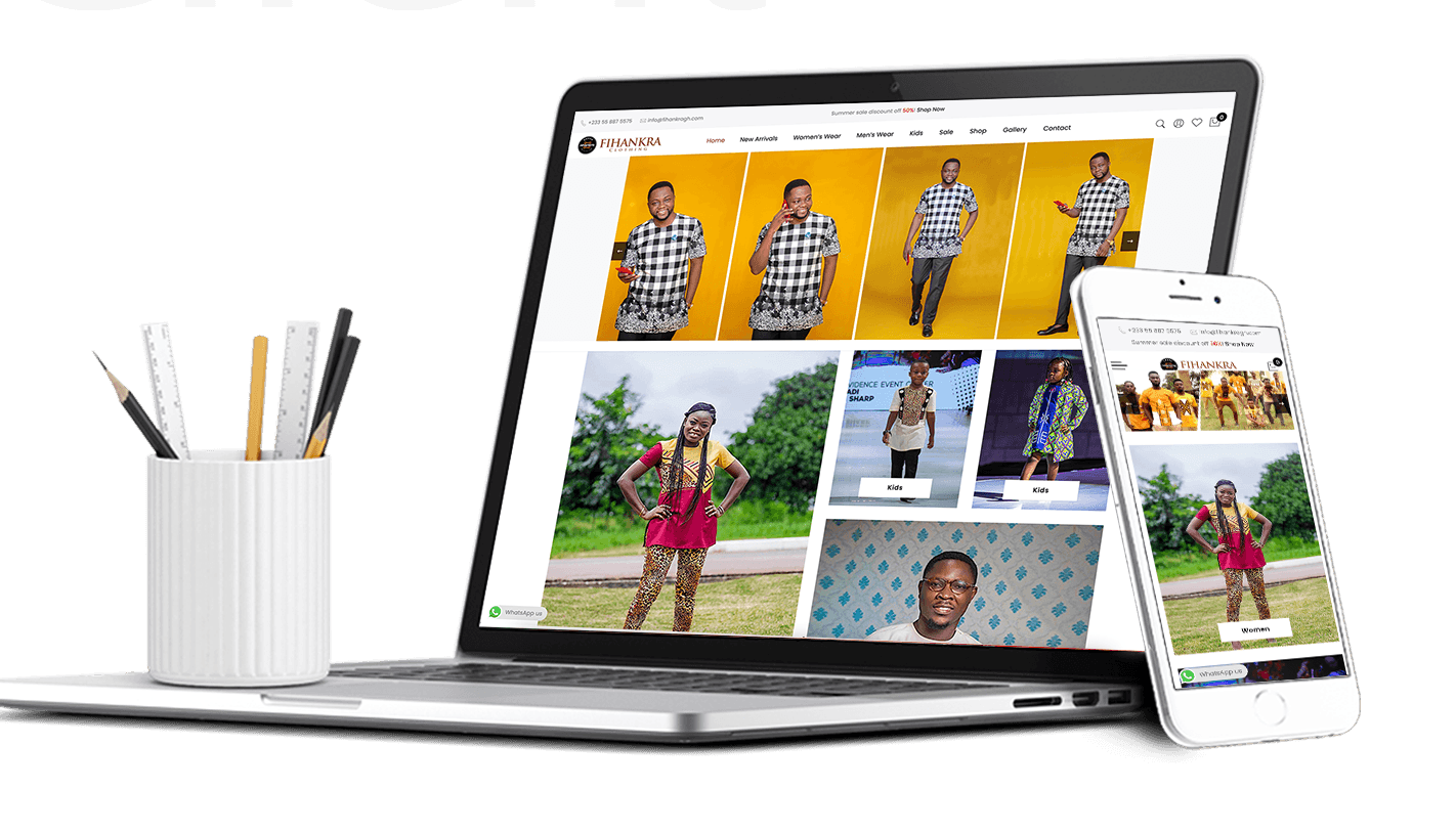 Fihankra Clothing website project by Tecunit Ghana