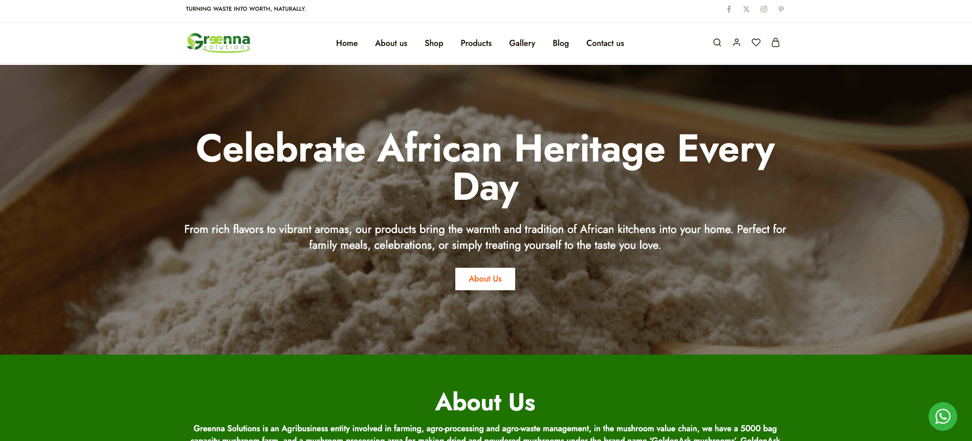 Greenna Solutions website project by Tecunit Ghana