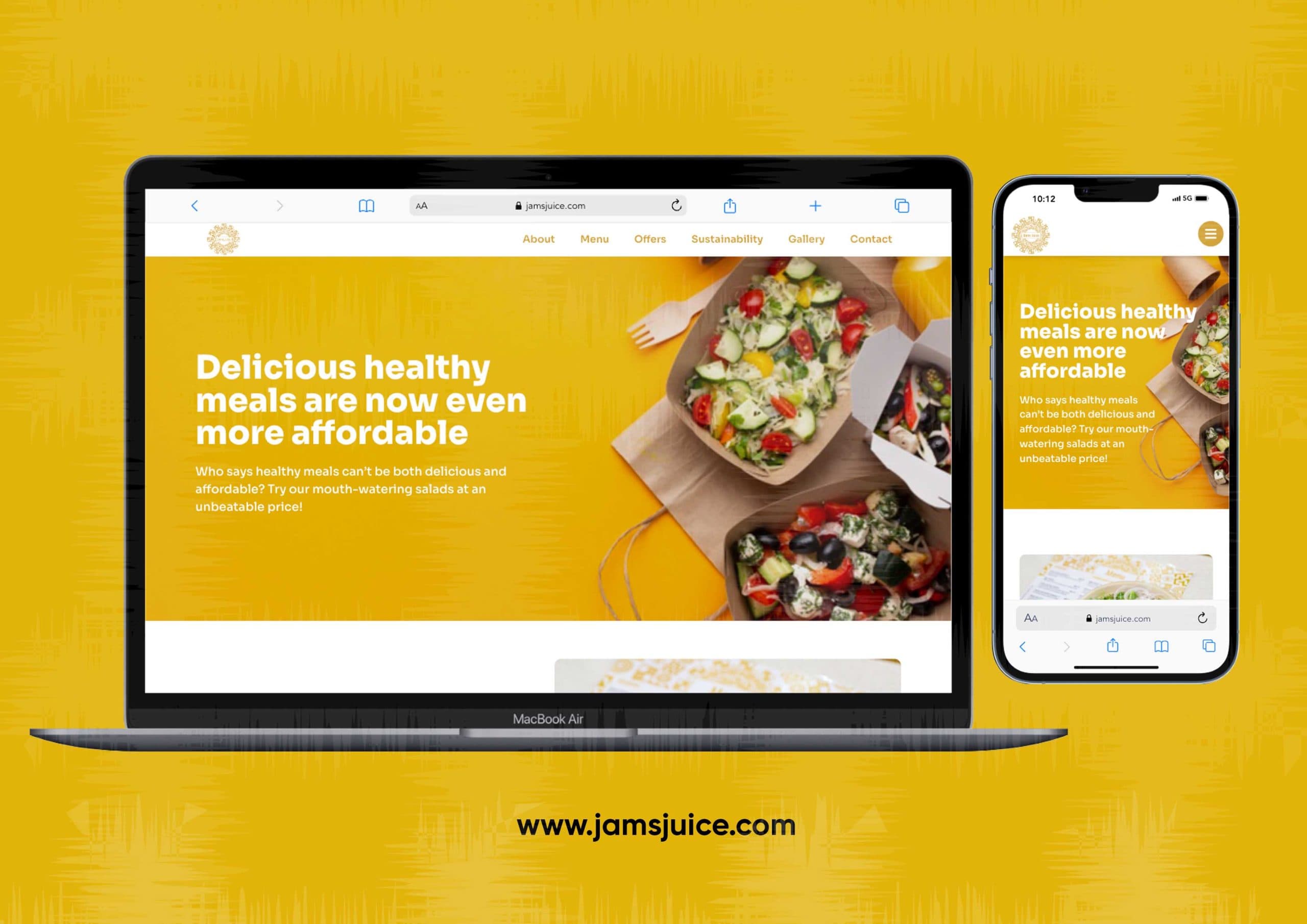 Jams Juice website project by Tecunit Ghana