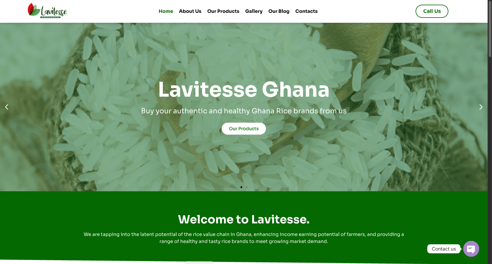 Lavitesse Local Rice website project by Tecunit Ghana