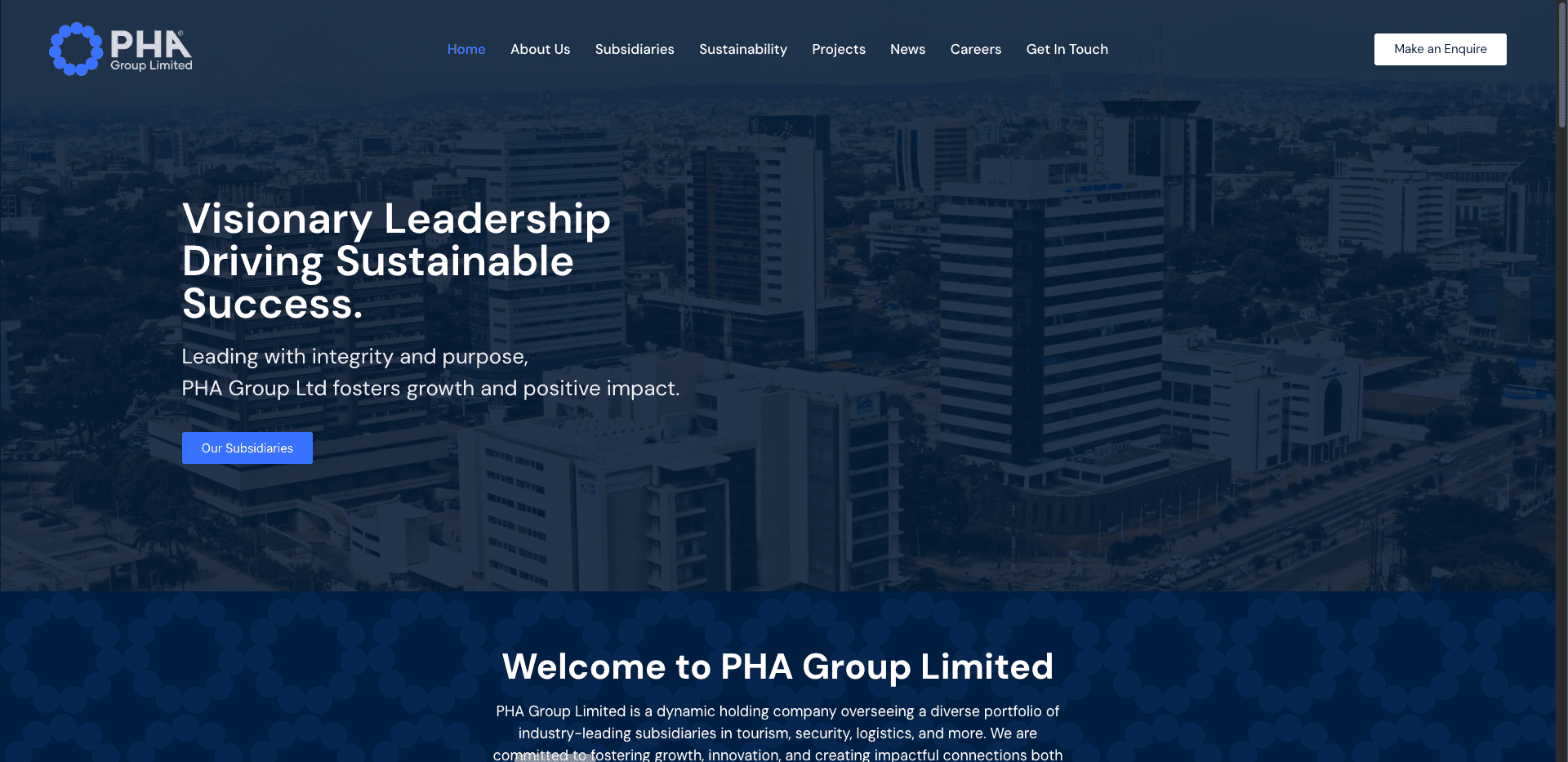 PHA Group Limited website project by Tecunit Ghana