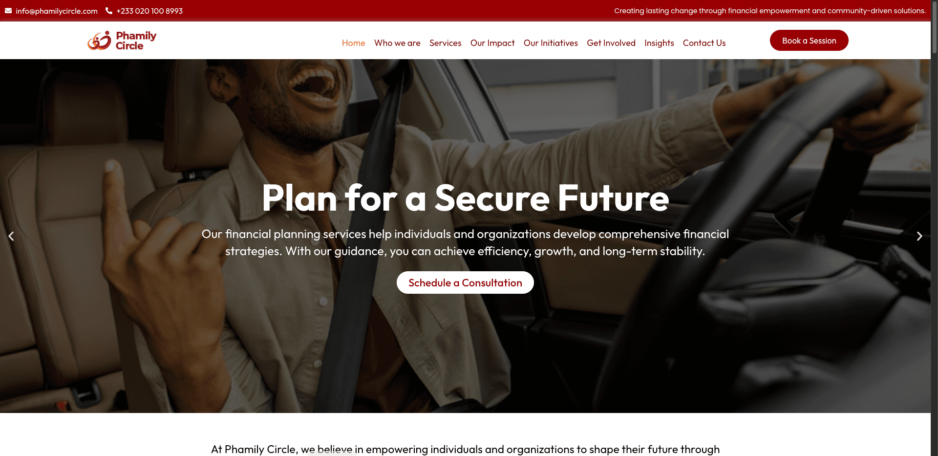 Phamily Circle website project by Tecunit Ghana