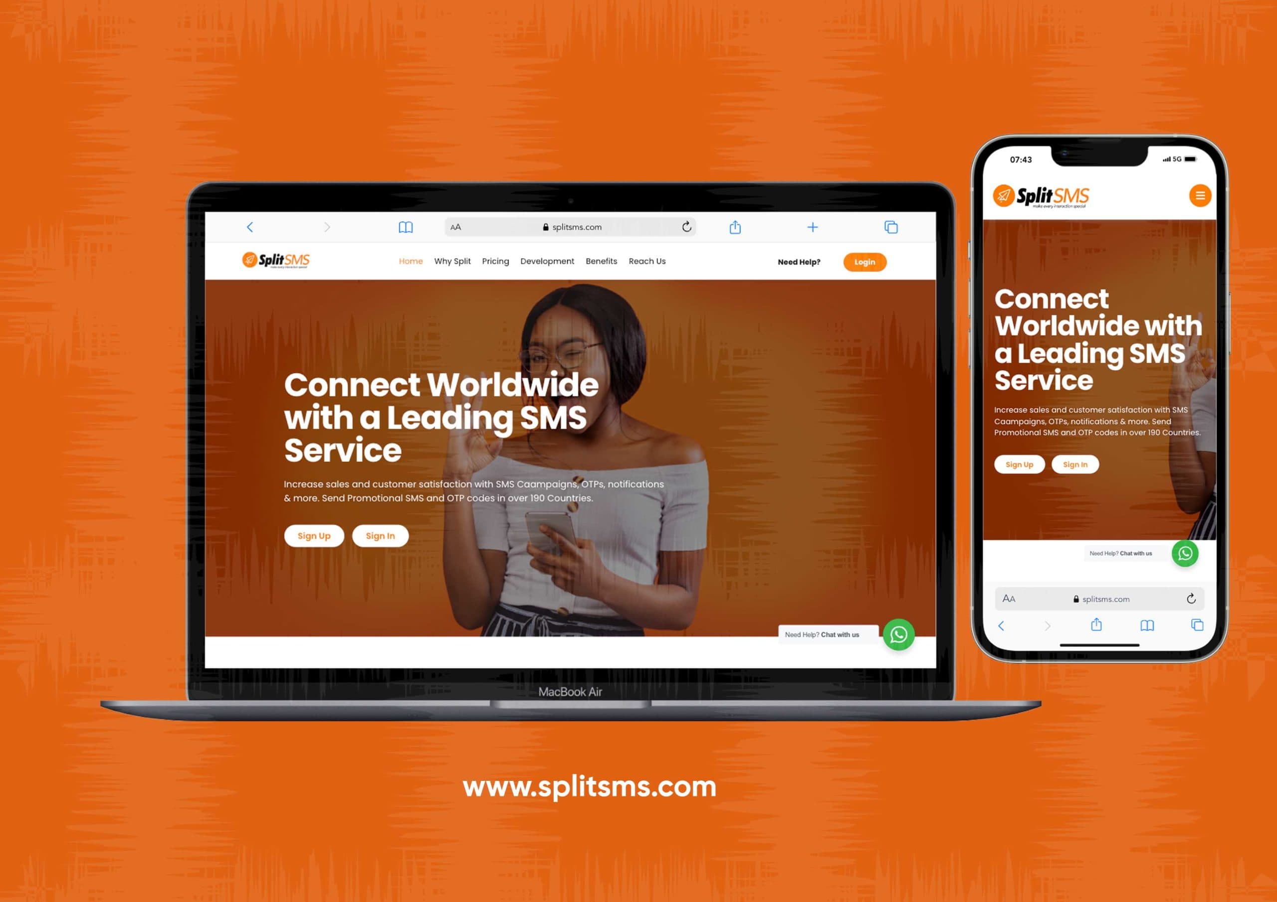 Split SMS website project by Tecunit Ghana