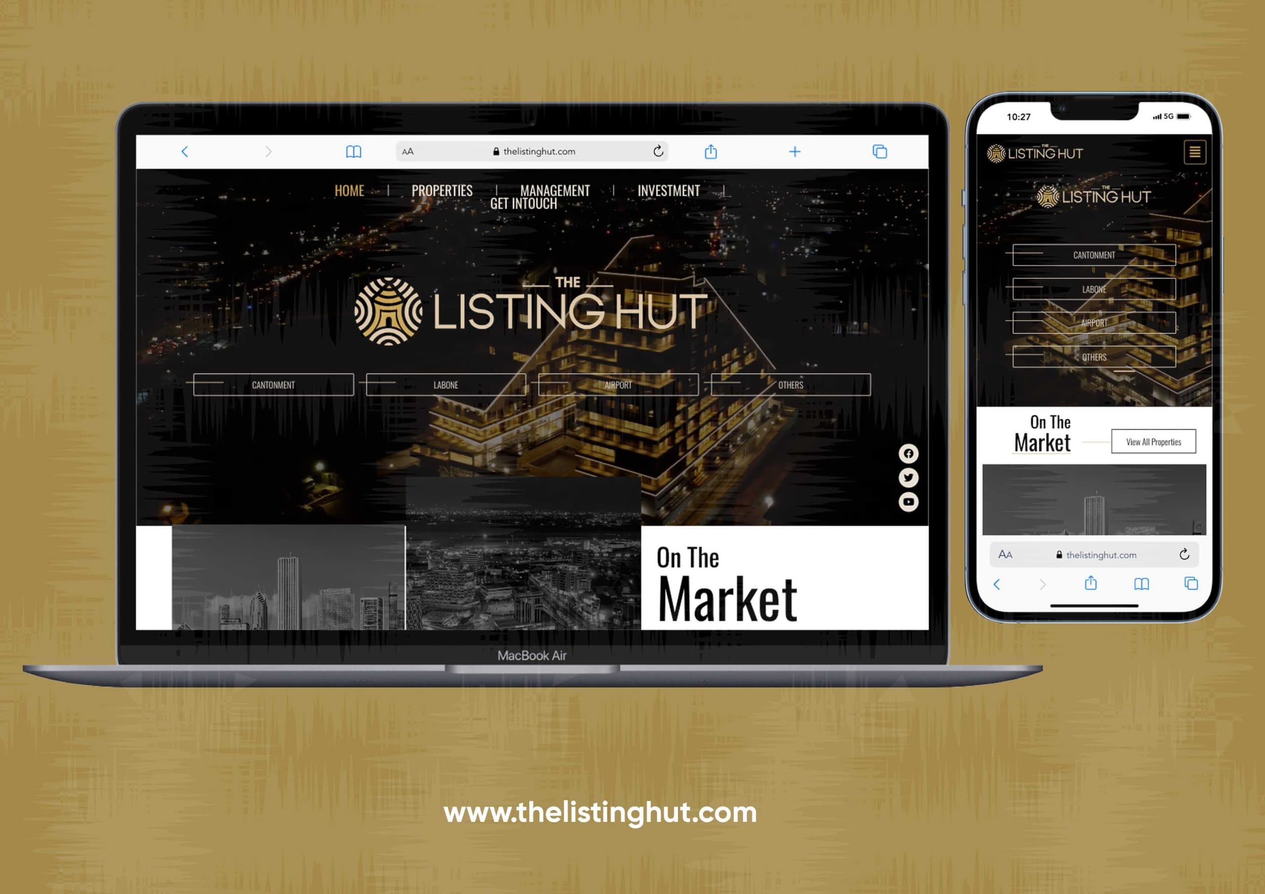 The Listing Hut website project by Tecunit Ghana